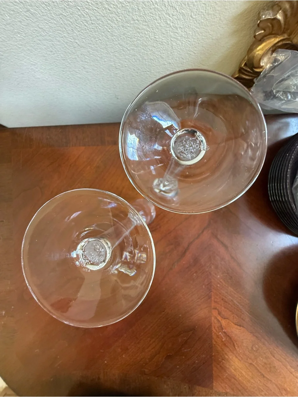 Pair of Lenox Elegance fluted champagne glasses